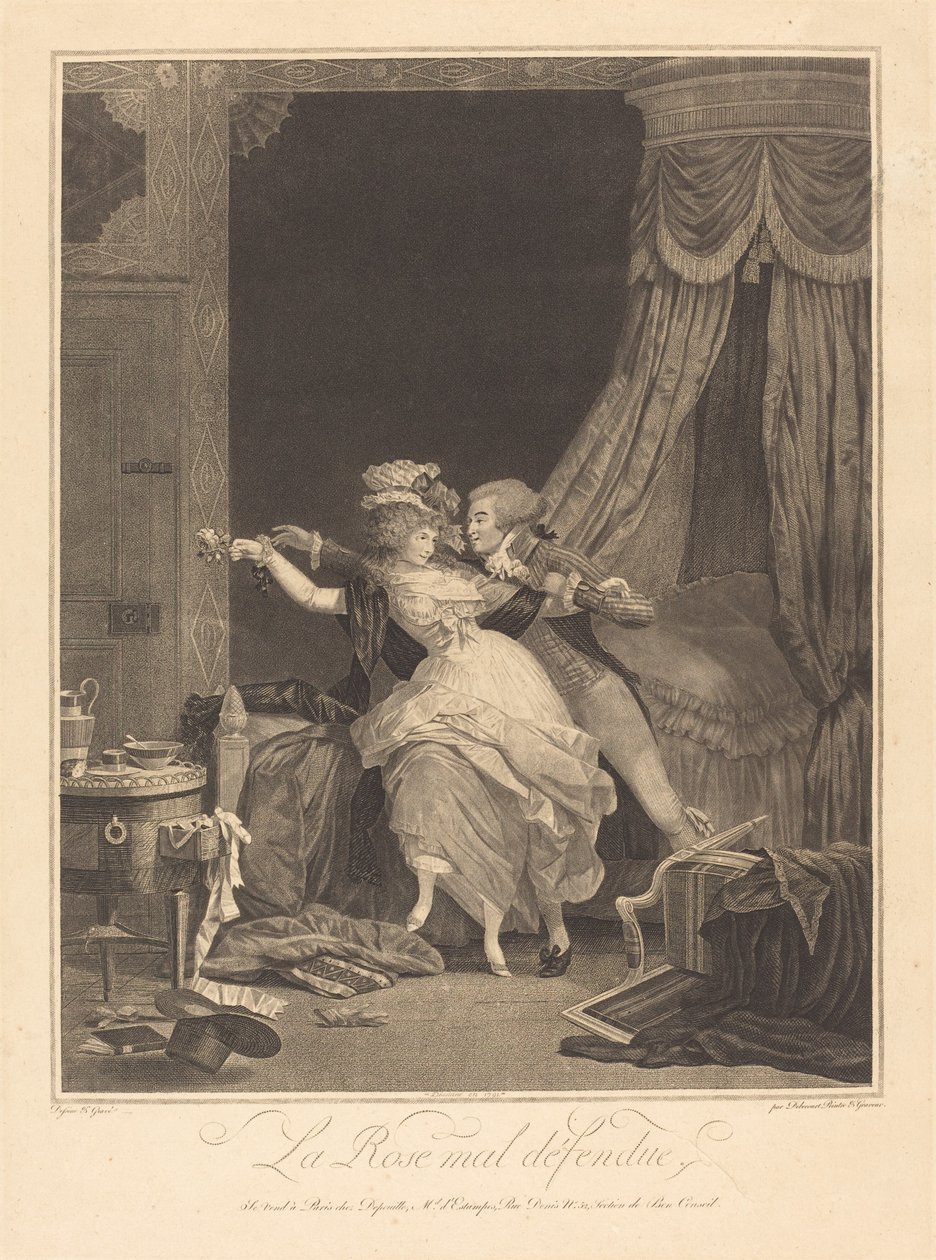 La Rose mal défendue - Philibert Louis Debucourt