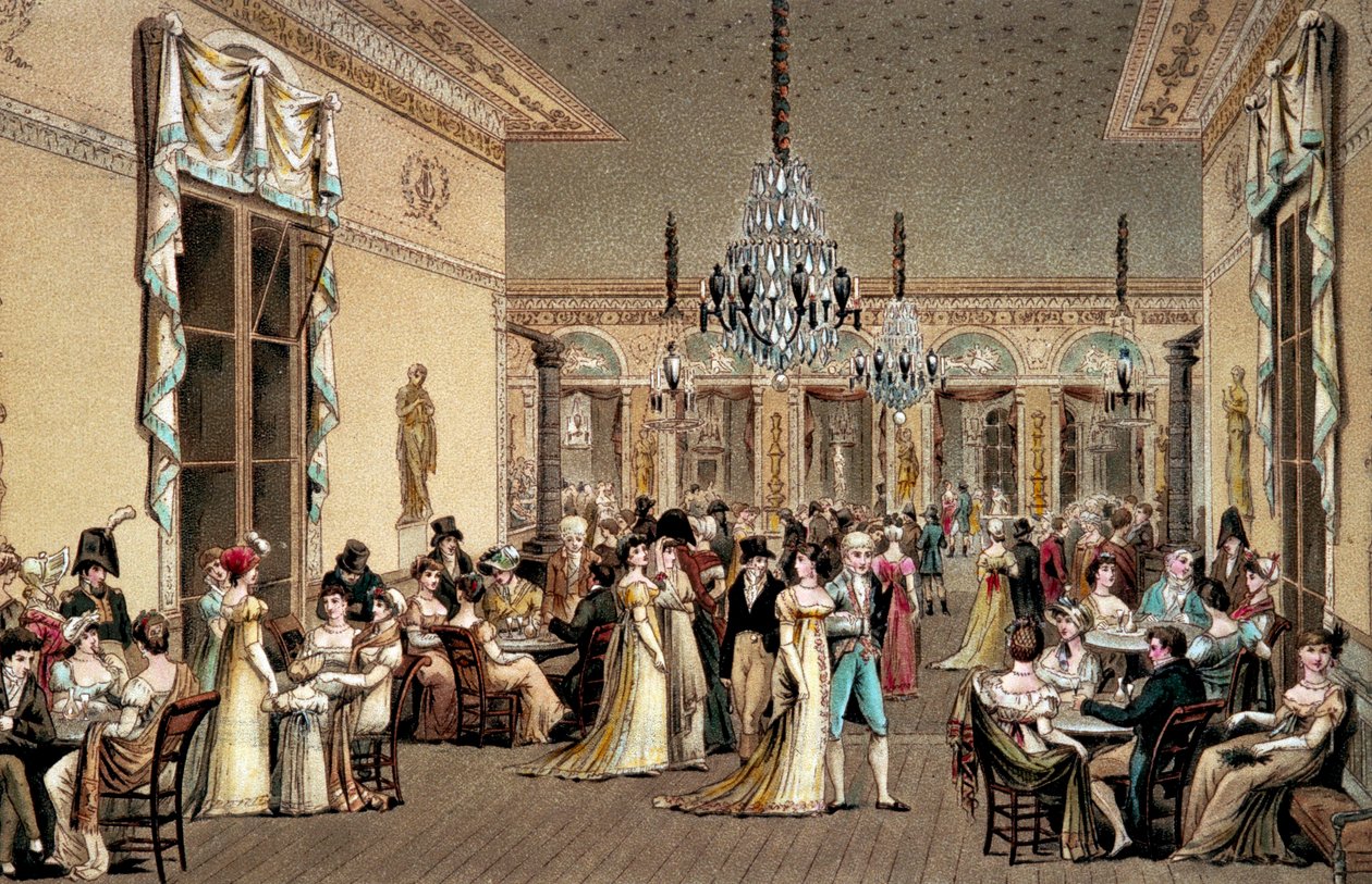 Le Grand Salon du Café Frascati. Lithographie par Philibert-Louis Debucourt (1755-1832) - Philibert Louis Debucourt