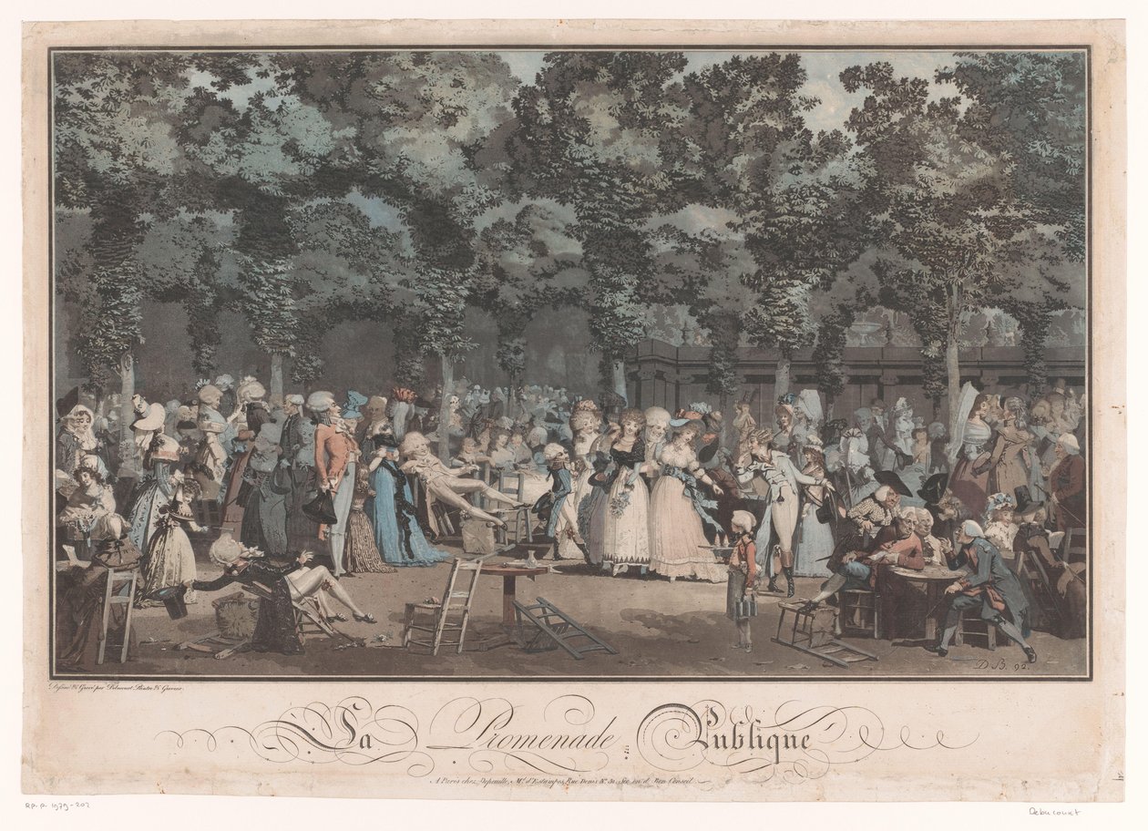 Voir et être vu (Élégante compagnie dans le Jardin du Palais Royal à Paris) - Philibert Louis Debucourt