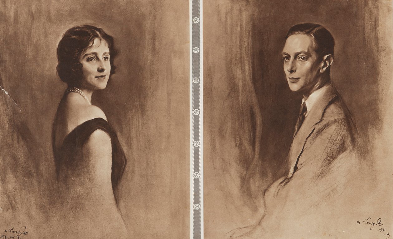 Le roi George VI et la reine Elizabeth - Philip Alexius de (after) Laszlo
