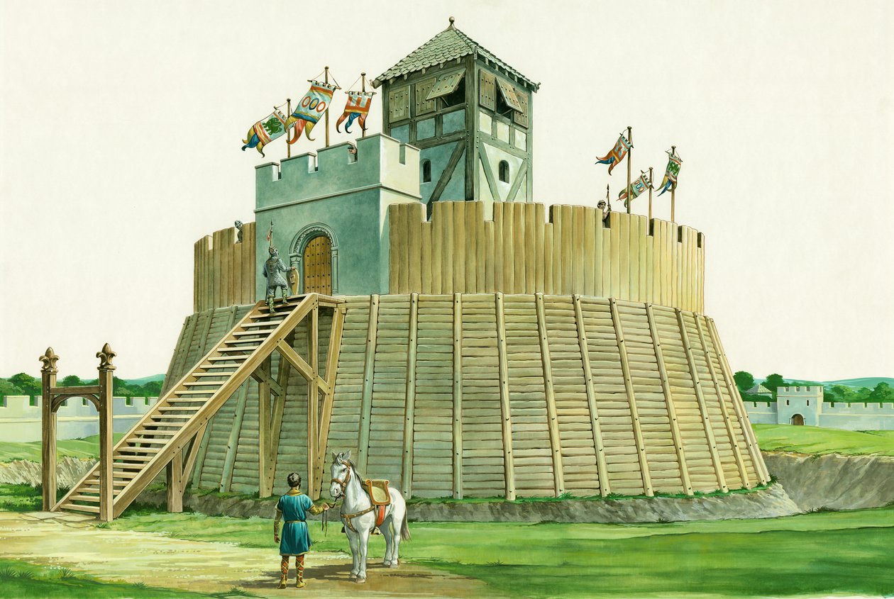 Tour de guet normande au château de Bramber, West Sussex, vers 1995-2009 - Philip Corke