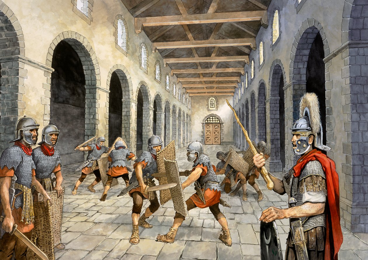 Infanterie romaine pratiquant le combat - Philip Corke