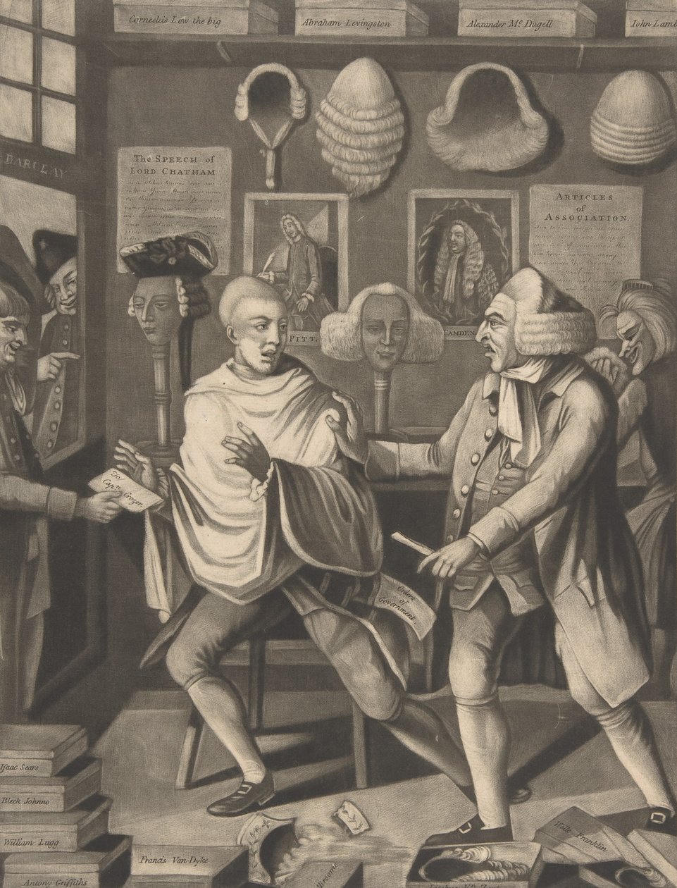 Le Barbier patriotique de New York, ou le capitaine dans la mousse - Philip Dawe.