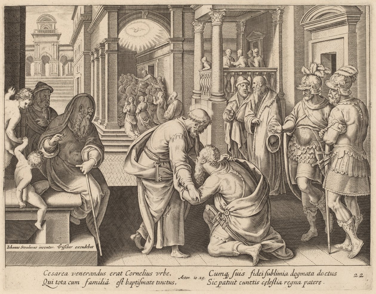 Cornelius Adorant Saint Pierre - Philip Galle after Jan van der Straet
