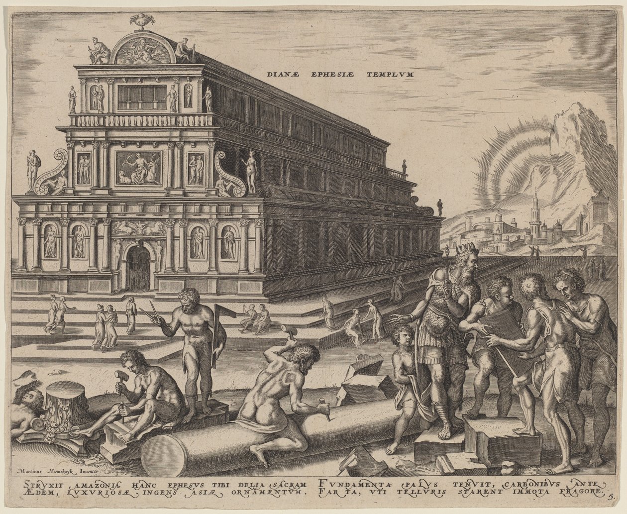 Temple de Diane à Éphèse - Philip Galle, after Maerten van Heemskerck