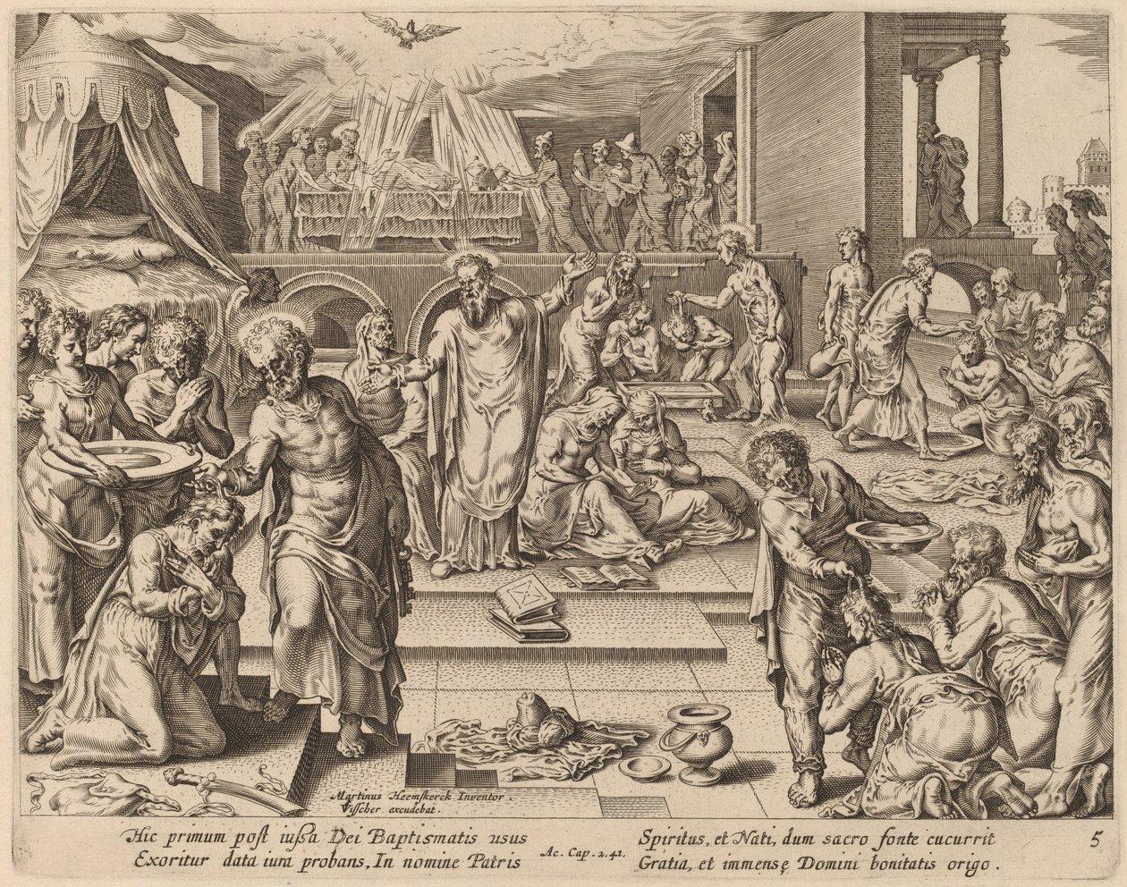Beaucoup sont baptisés - Philip Galle after Maerten van Heemskerck