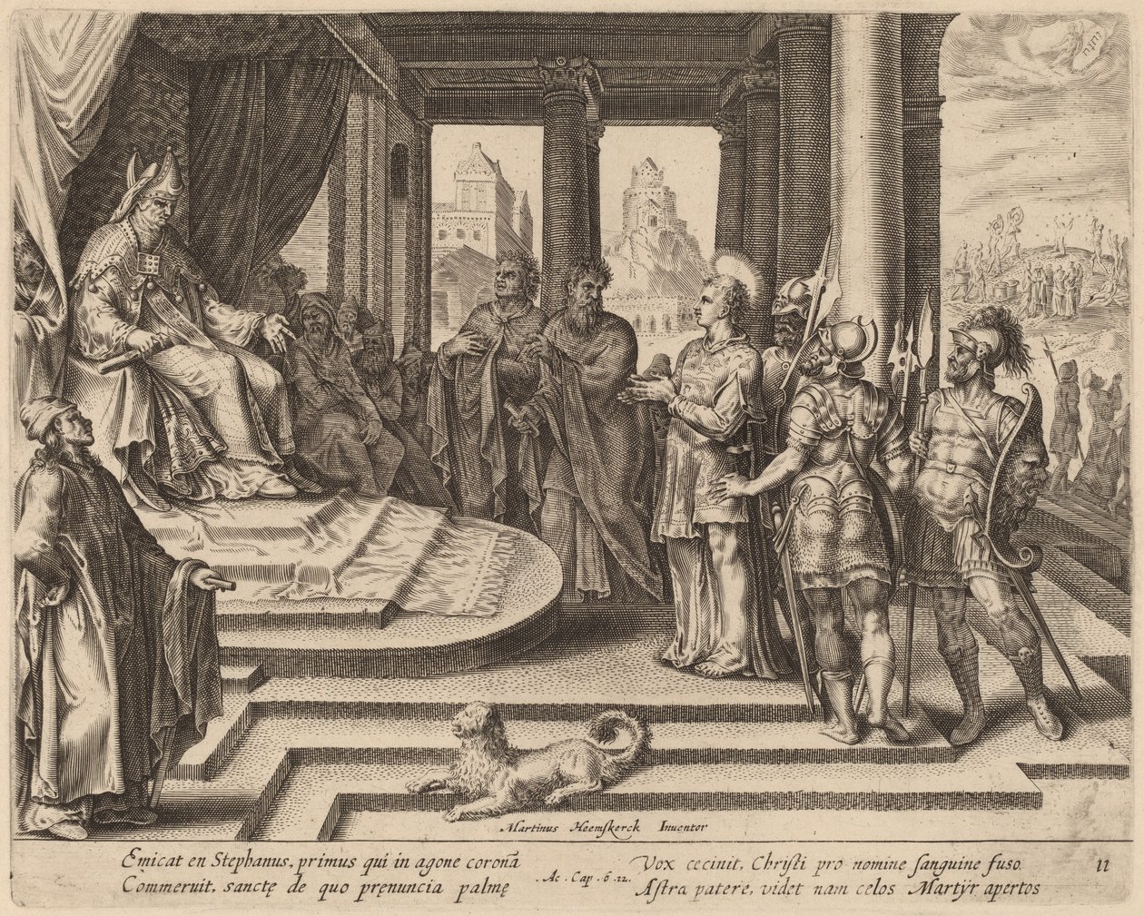 Saint Étienne devant le Conseil - Philip Galle after Maerten van Heemskerck
