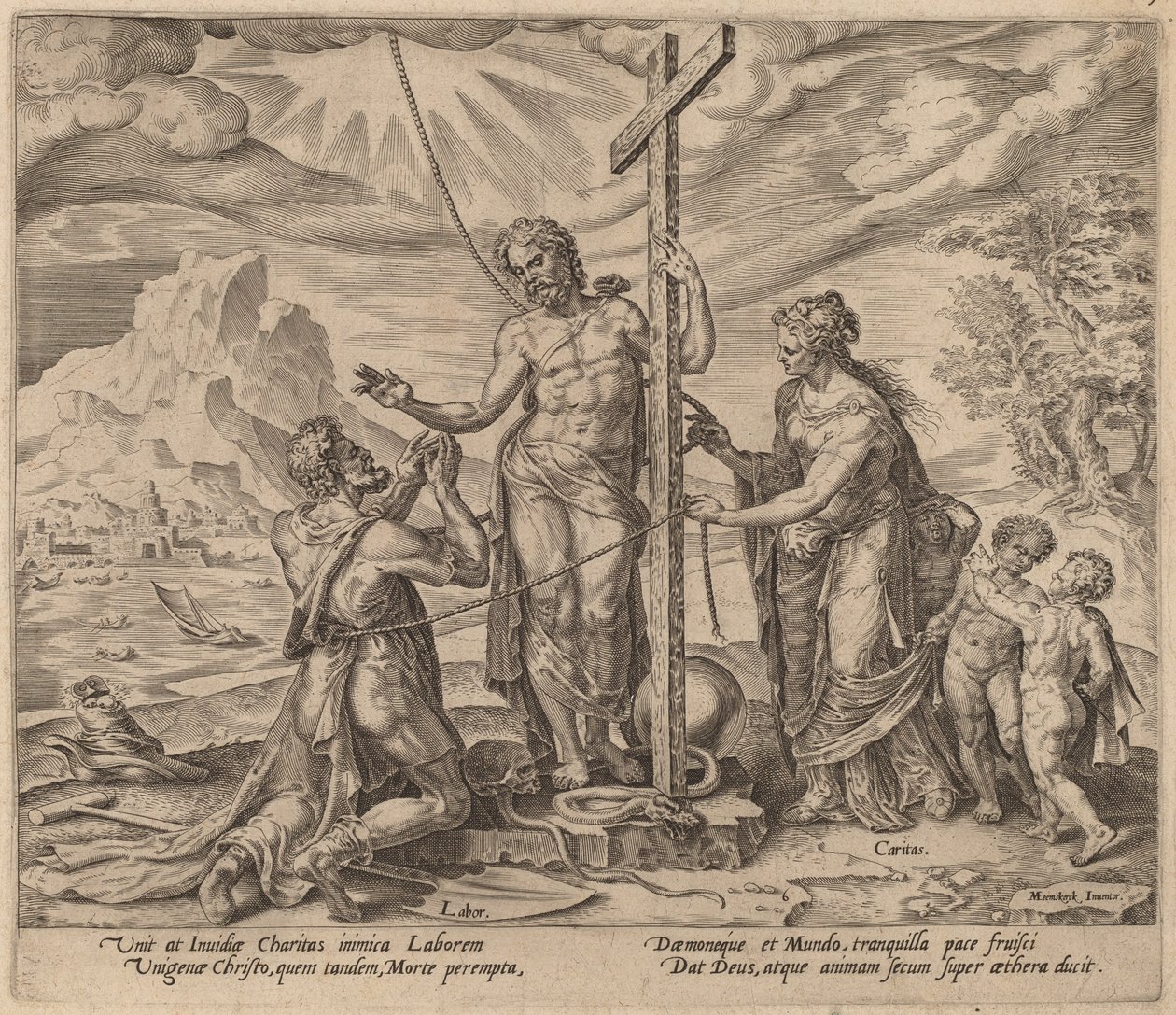 Le Travailleur diligent uni au Christ après la mort - Philip Galle after Maerten van Heemskerck