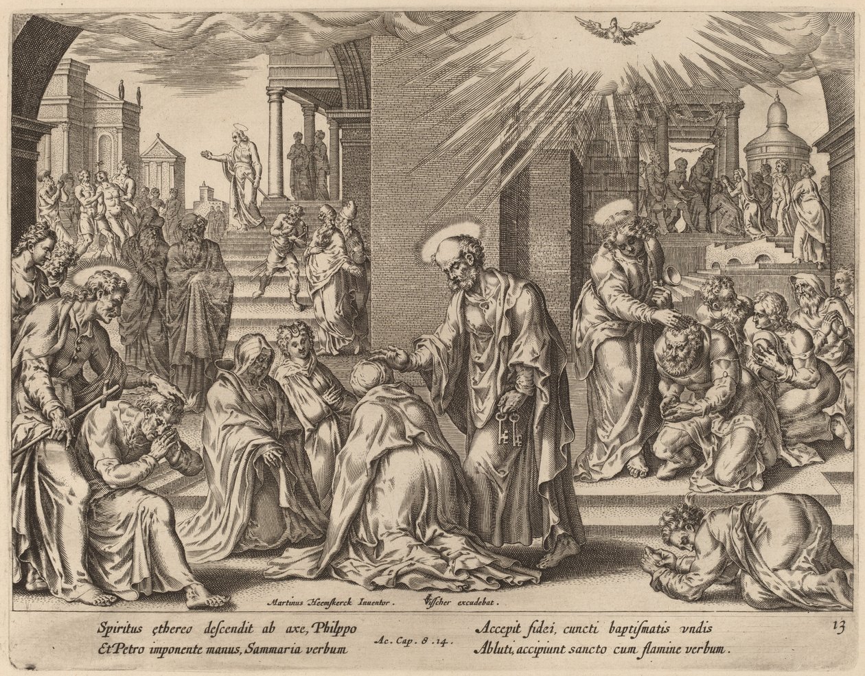 Le peuple de Samarie reçoit la parole de Dieu - Philip Galle after Maerten van Heemskerck