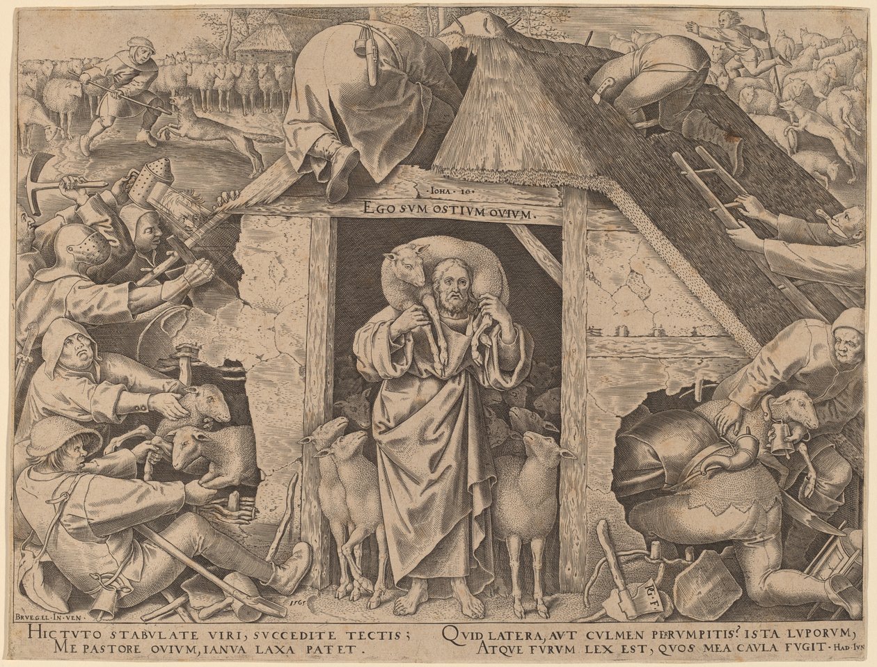 La Parabole du bon berger - Philip Galle after Pieter Bruegel the Elder
