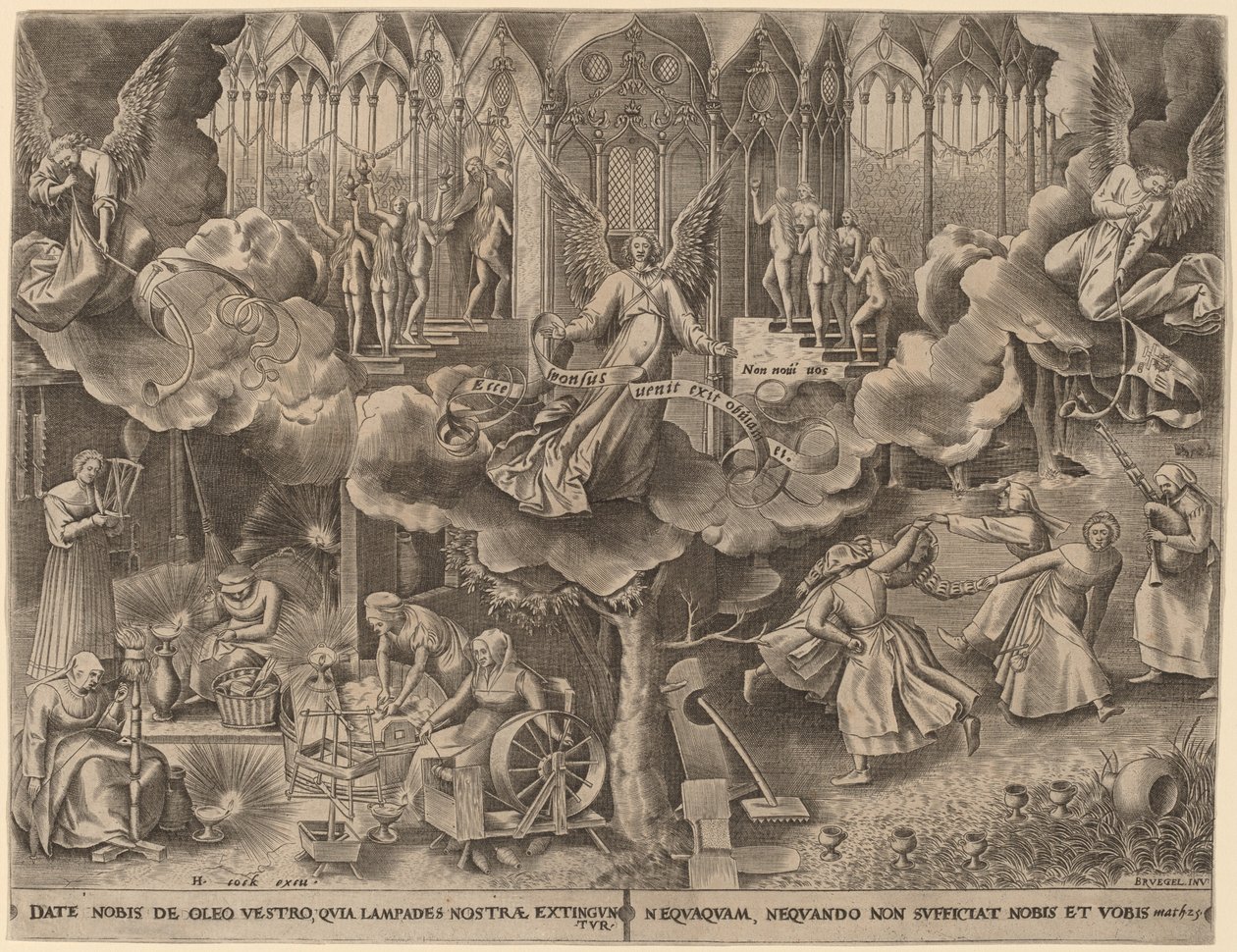 La parabole des vierges sages et folles - Philip Galle after Pieter Bruegel the Elder