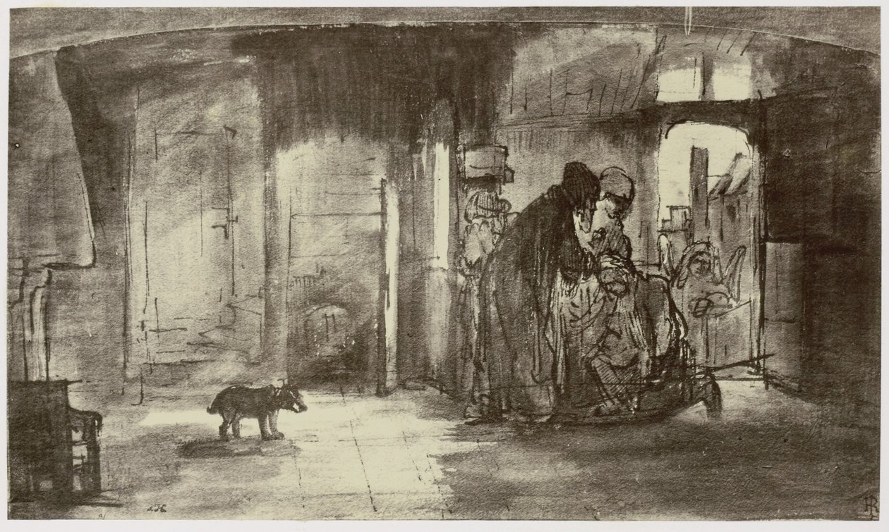 Rembrandt, Tobie bénissant Tobias - Philip Henry Delamotte