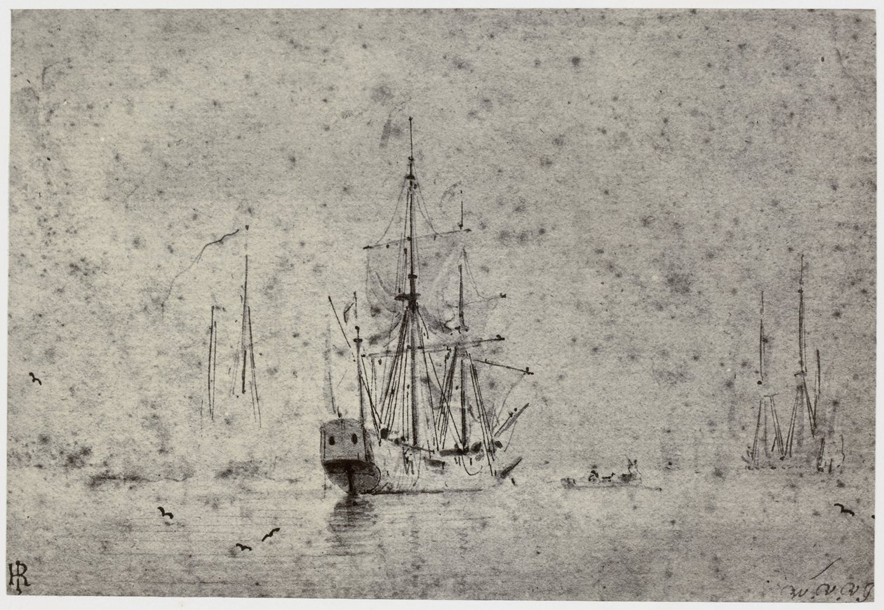 Willem van der Velde, Navigation - Philip Henry Delamotte