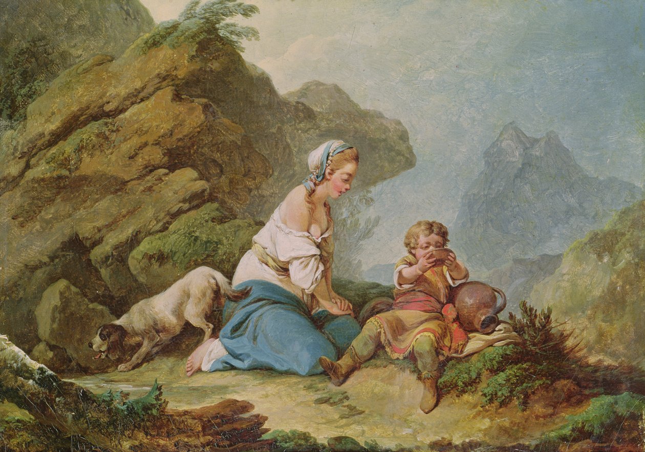 Agar regardant son fils boire - Philippe Jacques de Loutherbourg