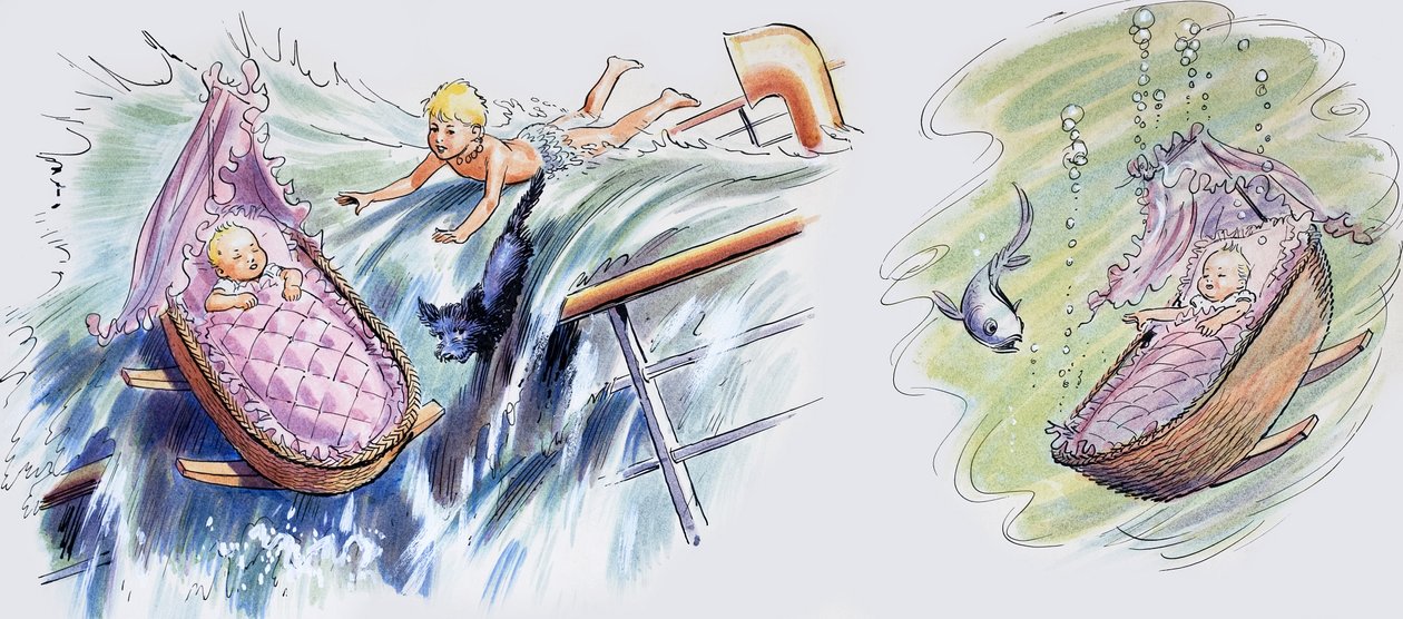Le bateau qui coule, illustration tirée de "The Water Babies" de Charles Kingsley - Philip Mendoza