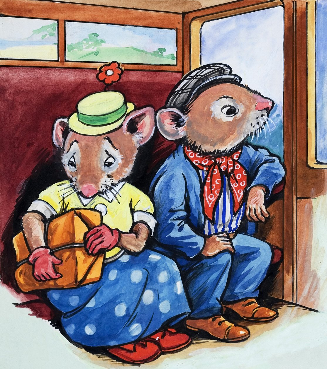 La souris de la ville et la souris de la campagne (gouache sur papier) - Philip Mendoza