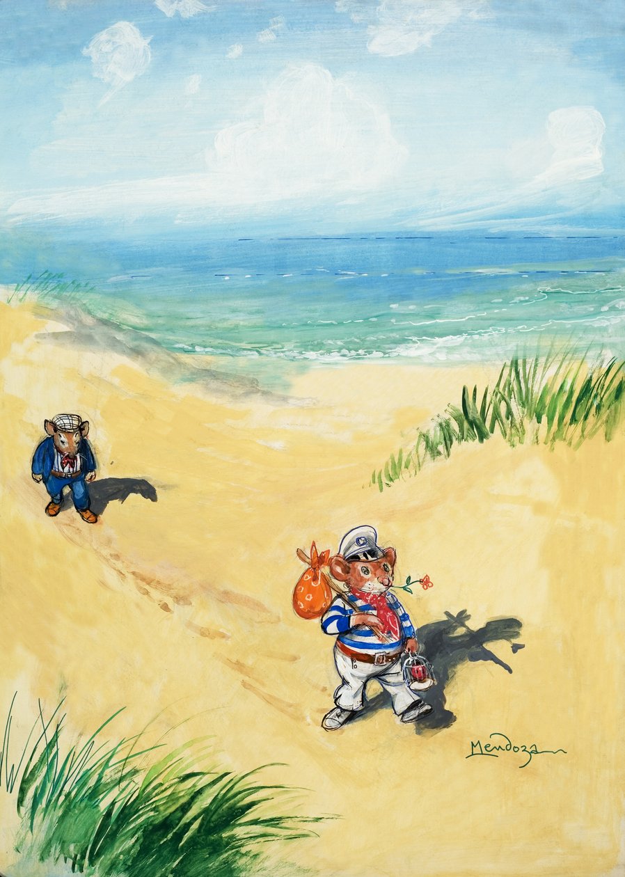 La souris de la ville et la souris de la campagne (gouache sur papier) - Philip Mendoza