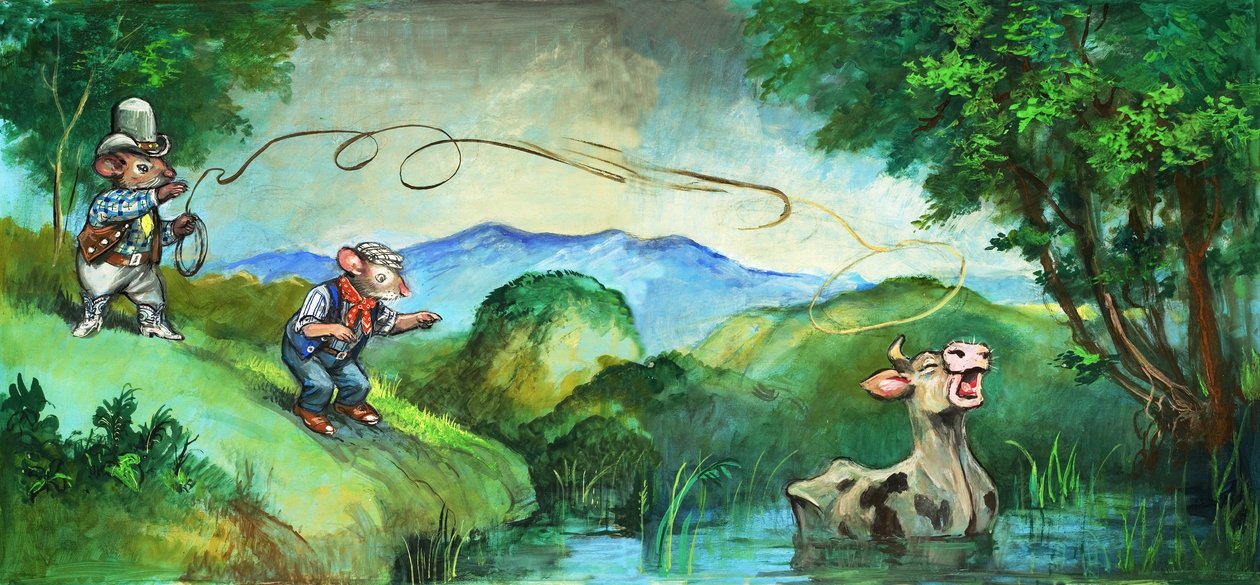 Souris des villes et souris des champs (gouache sur papier) - Philip Mendoza