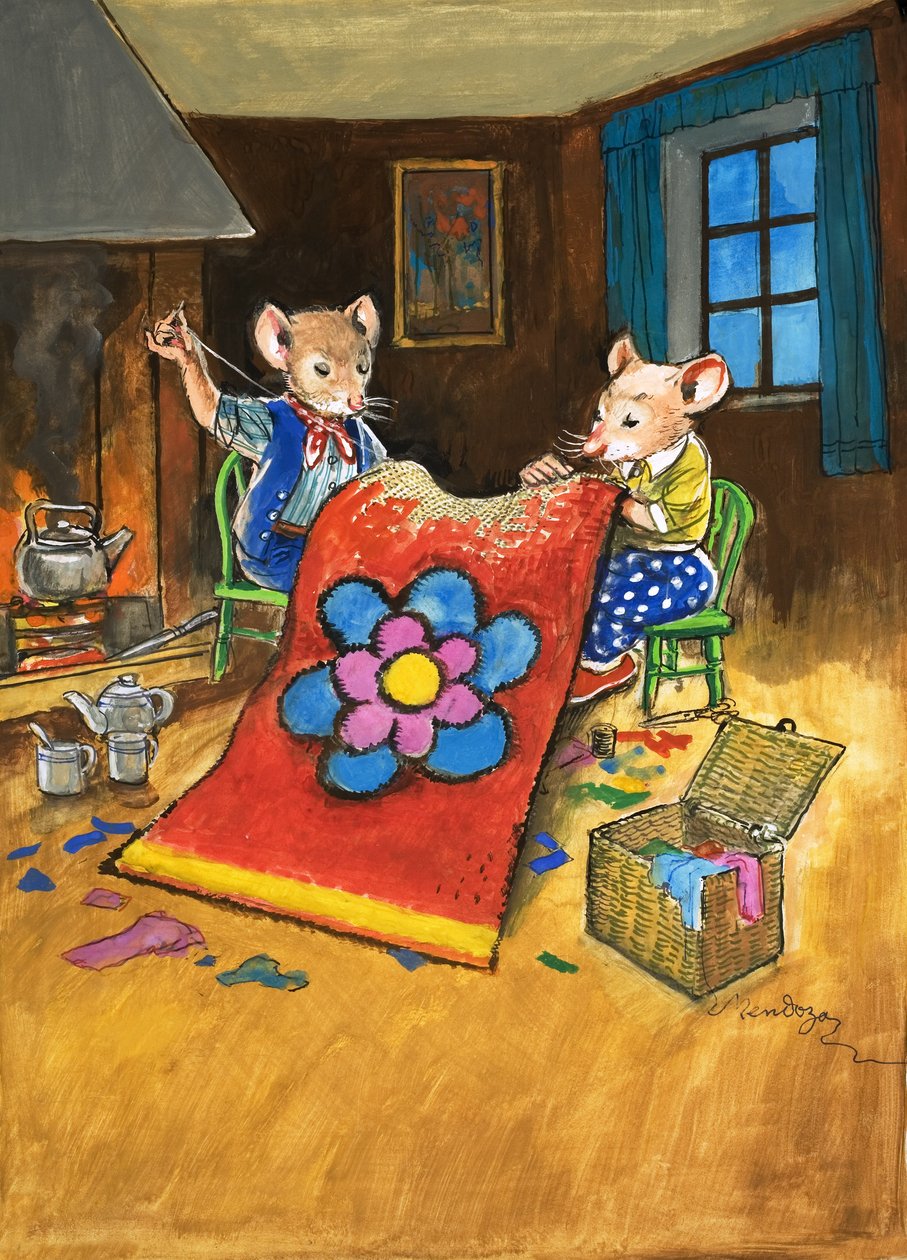 Souris des villes et souris des champs (gouache sur papier) - Philip Mendoza