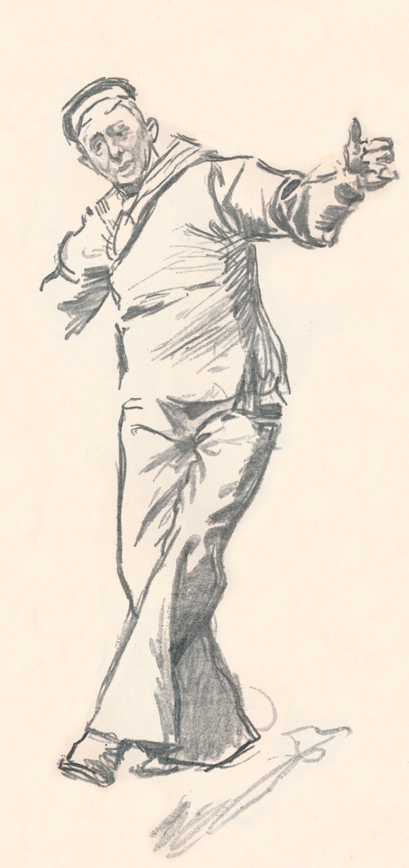 Croquis au crayon de plomb par Phil May - Philip William May