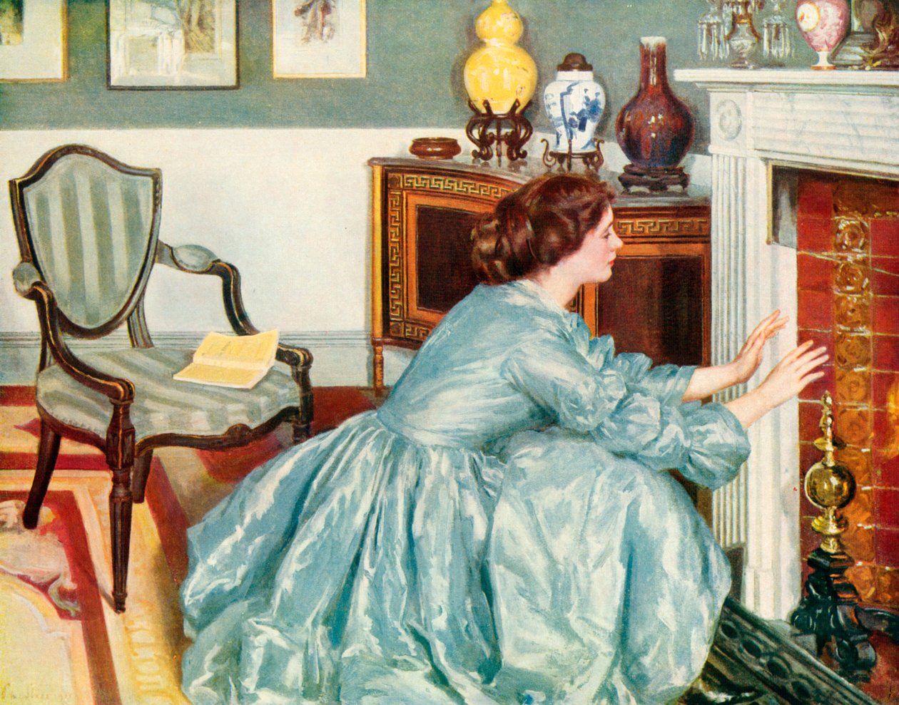 La fin du chapitre (lithographie couleur) - Philip Wilson Steer