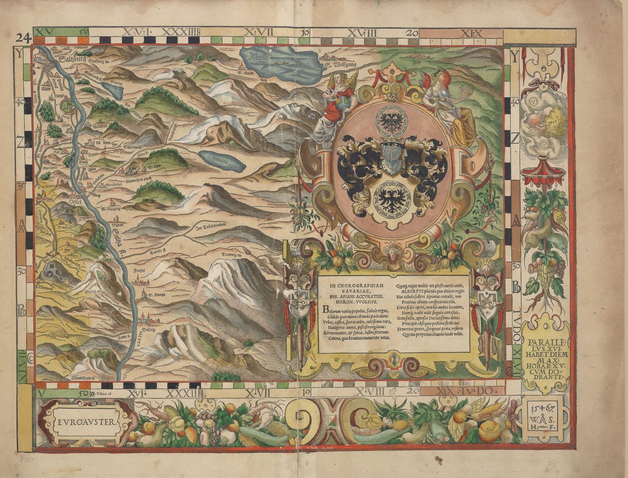 Cartes du pays de Bavière de 1568 (Tableau 24) - Philipp Apian