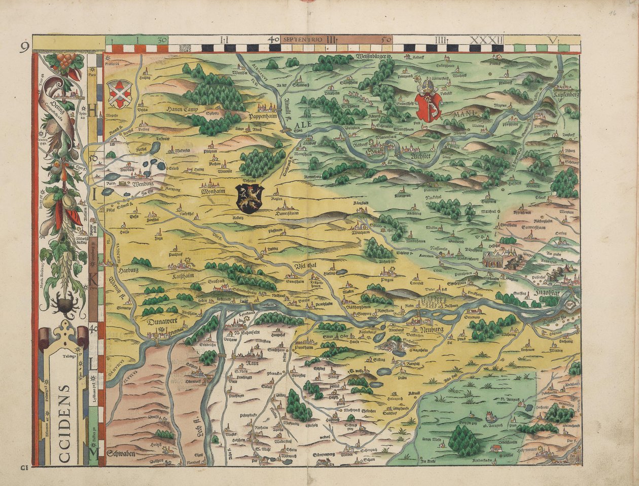 Cartes de Bavière de 1568 (Tableau 9) - Philipp Apian