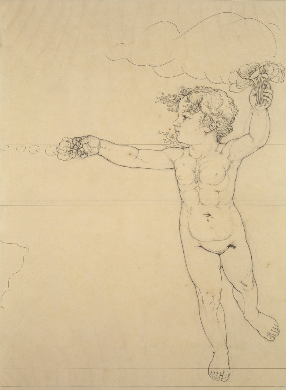 Génie à la rose côté droit, étude pour le matin, 1809 - Philipp Otto Runge