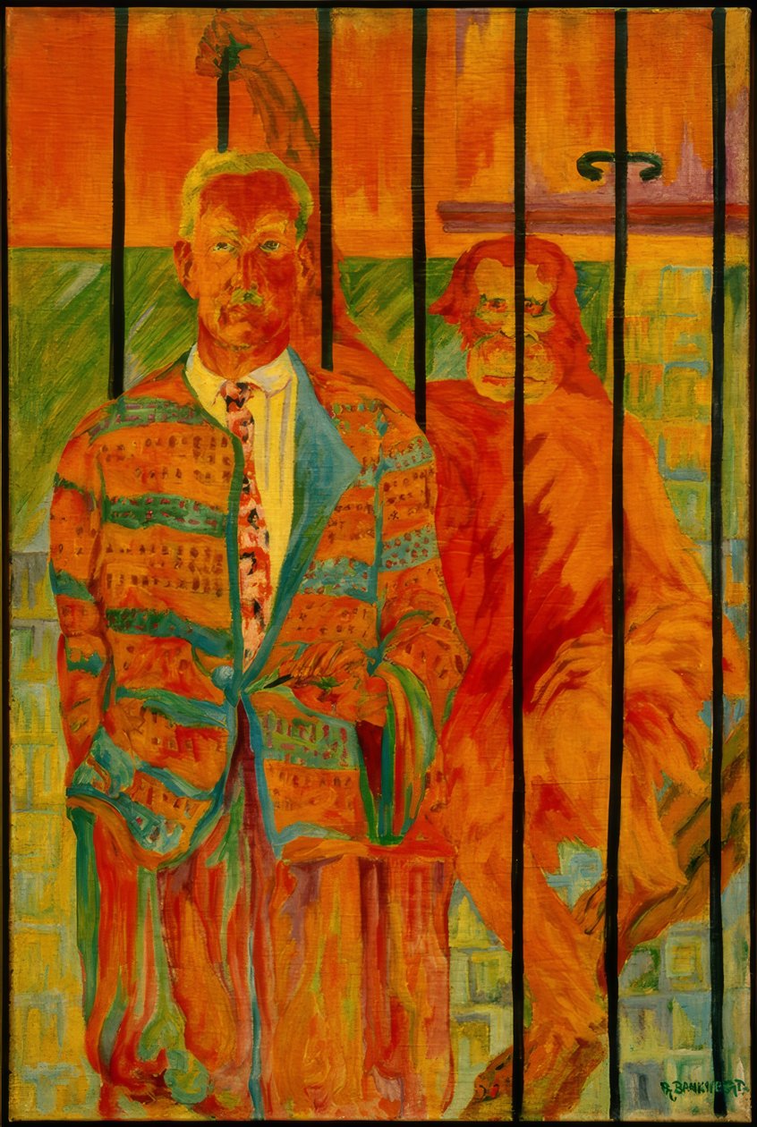 Autoportrait avec orang-outan - Philipp Bauknecht