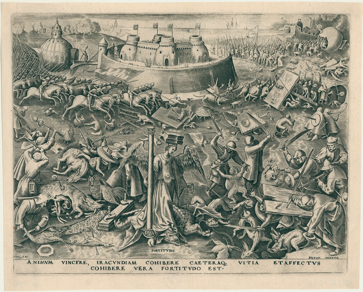 Fortitudo Fortitude des Sept Vertus, 1559 - Philipp Galle