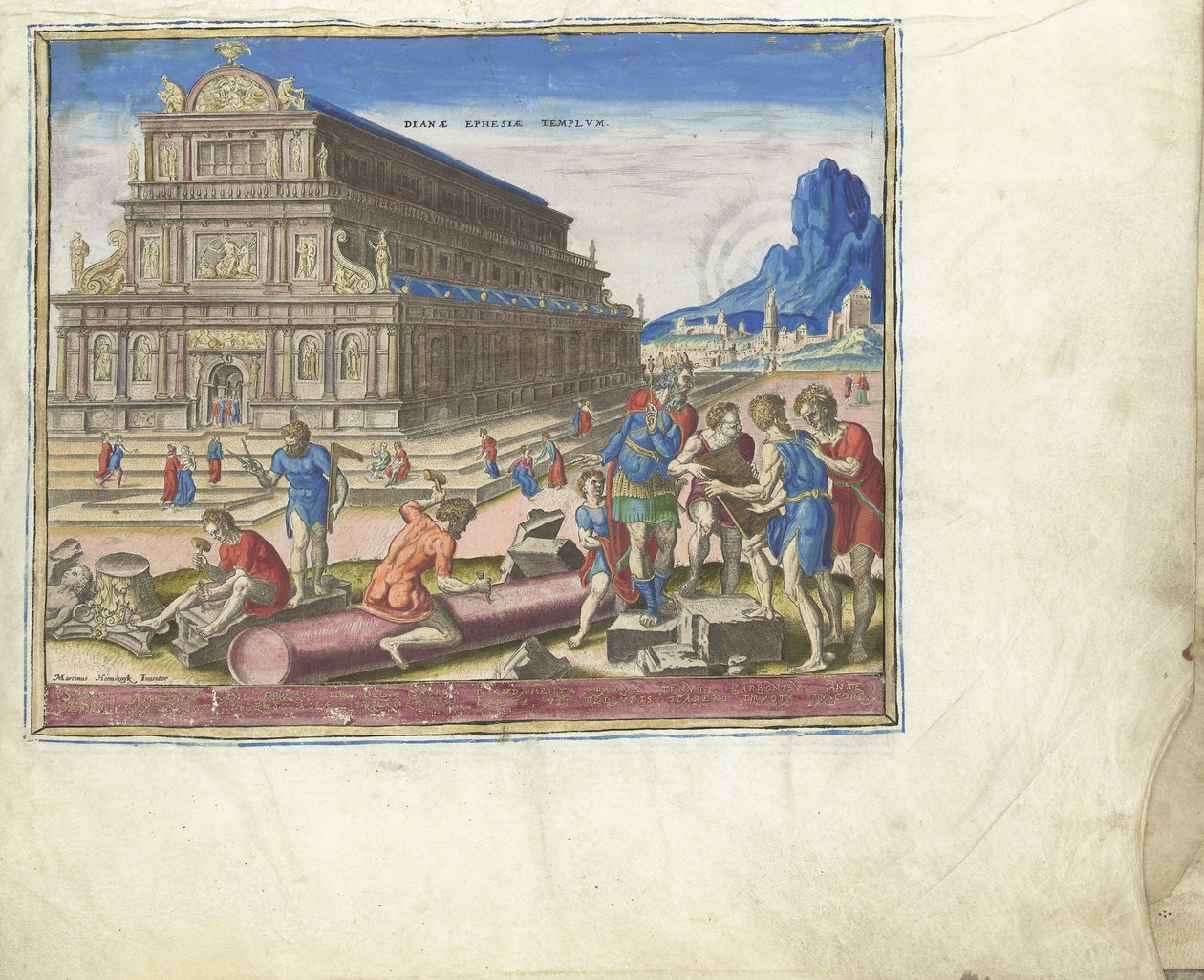 Le Temple de Diane à Éphèse de la série Les Huit Merveilles du Monde, 1572 - Philipp Galle