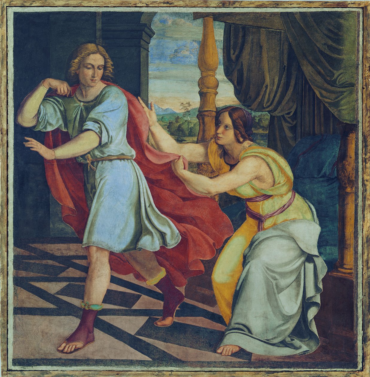 Joseph et la femme de Putiphar. Peinture murale du cycle en huit parties de la Casa Bartholdy à Rome - Philipp Veit