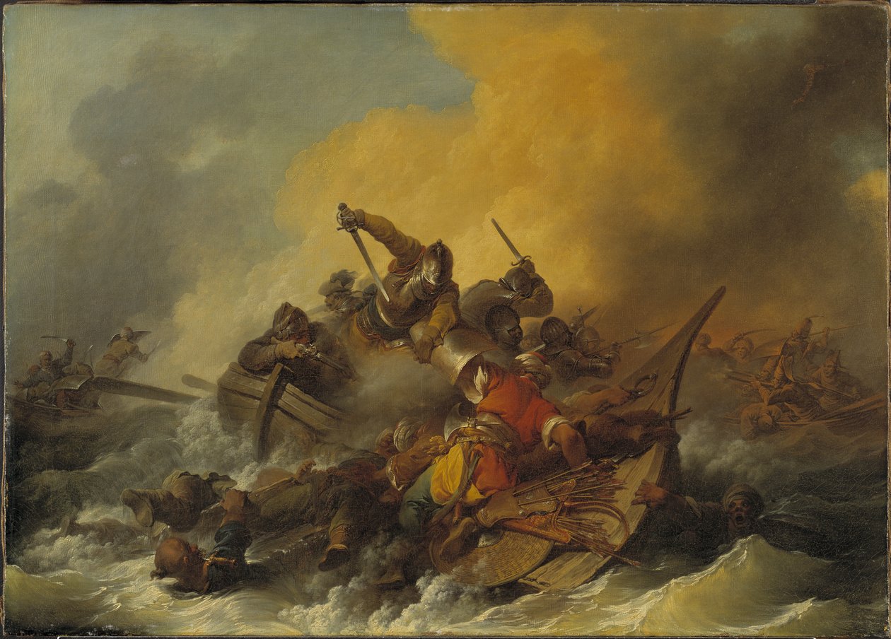 Bataille en mer entre soldats et pirates orientaux, 1767 - Philippe Jacques de Loutherbourg