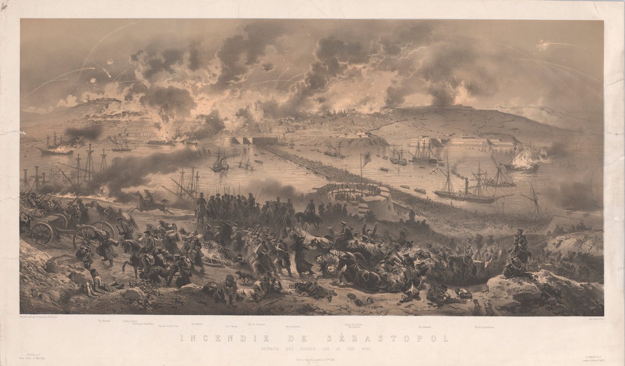 Incendie de Sébastopol. Retraite des Russes sur la Côte Nord, 1855 - Philippe Benoist