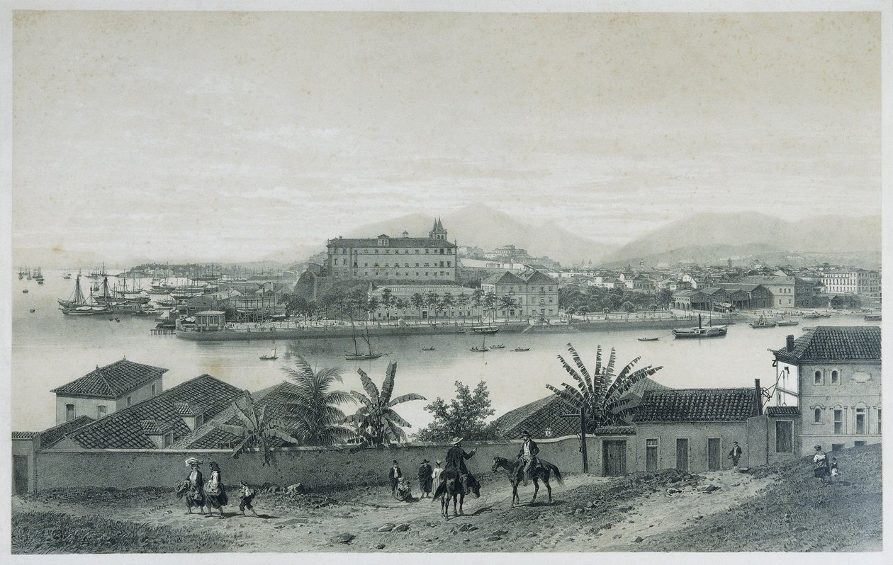 Neuf vues panoramiques de Rio de Janeiro : Da Ilha das Cobras, 1862 - Philippe Benoist