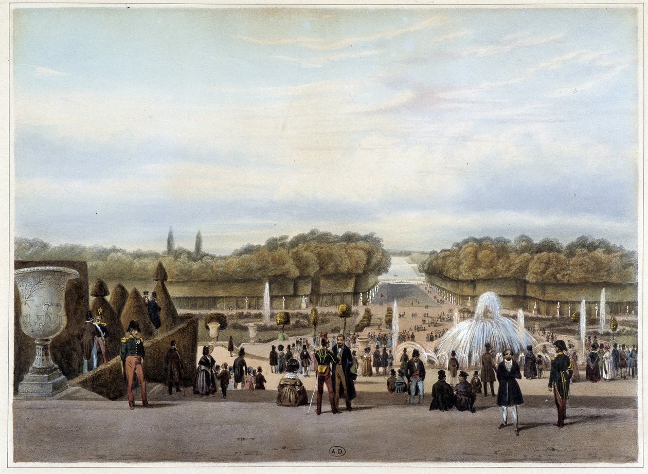 Versailles: le Tapis Vert - dans "Paris et ses environs" par Jacottet & Benoist - Philippe Benoist