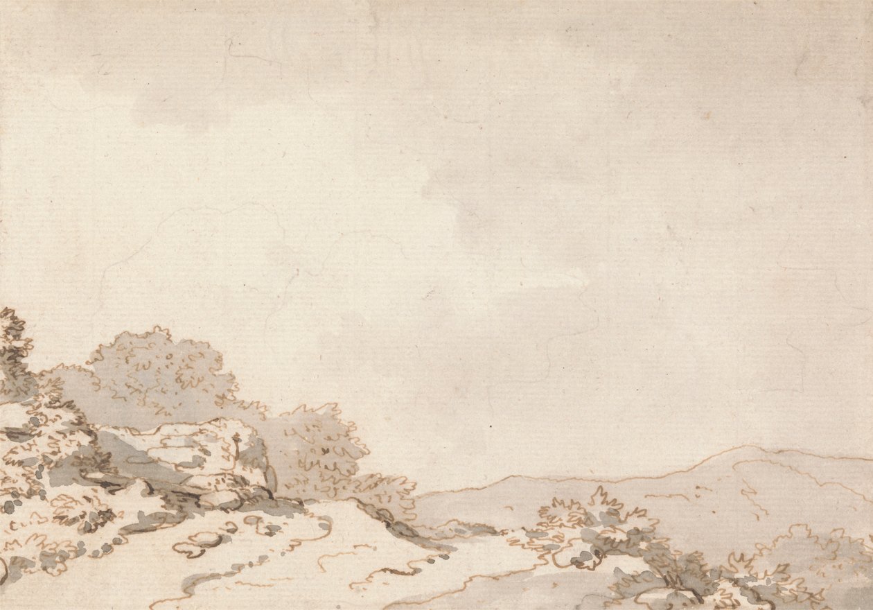 Un chemin sur une colline - Philippe-Jacques de Loutherbourg