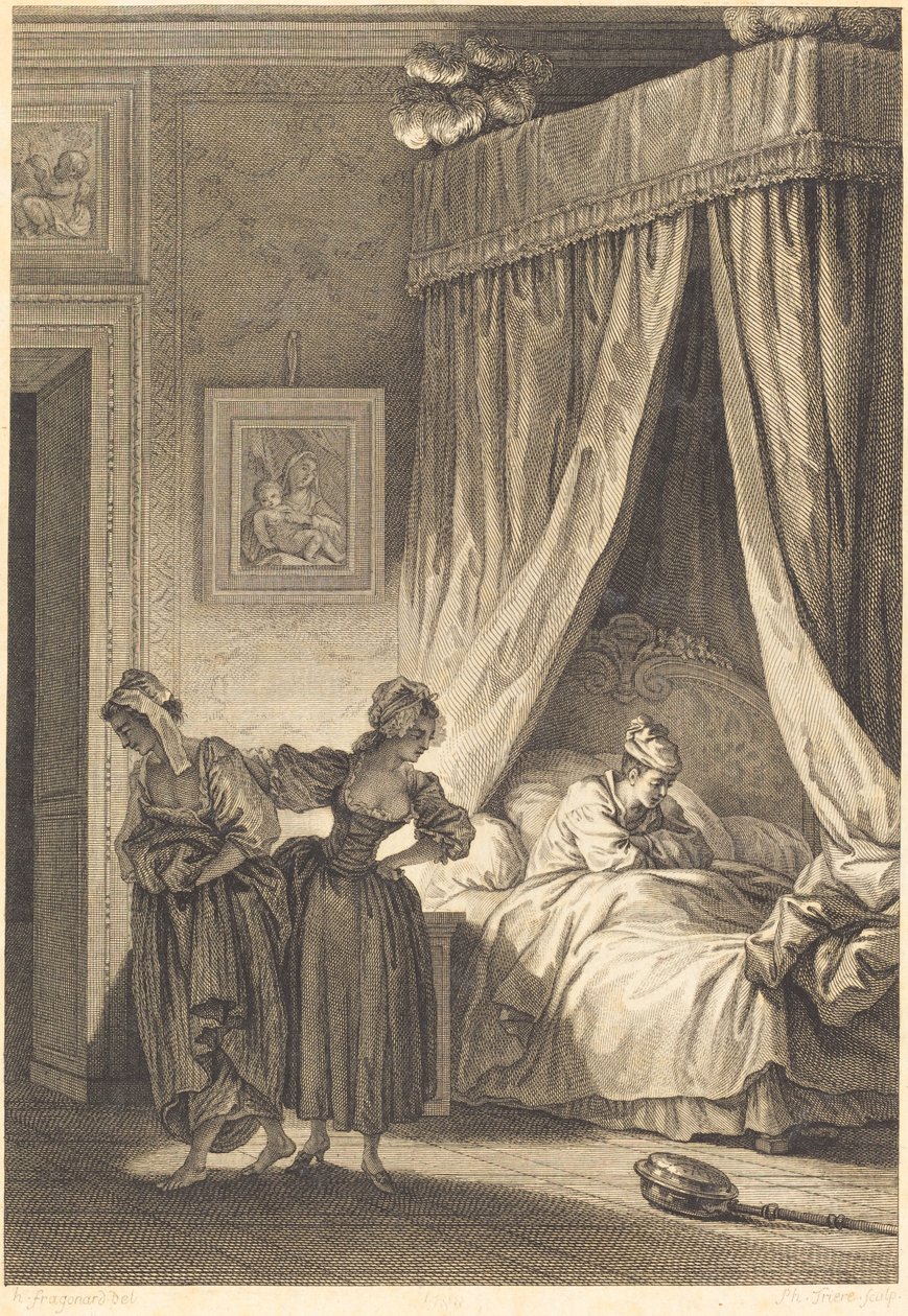 La gageure des trois commères: La servante - Philippe Triere and Antoine Jean Duclos after Jean Honoré Fragonard