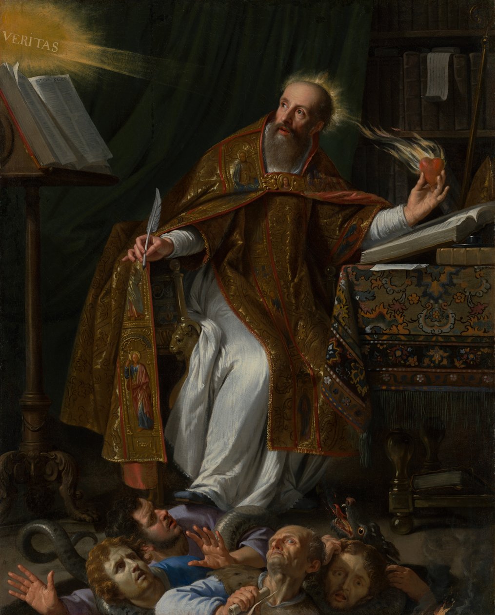Saint Augustin dans son étude foulant aux pieds les hérétiques - Philippe de Champaigne