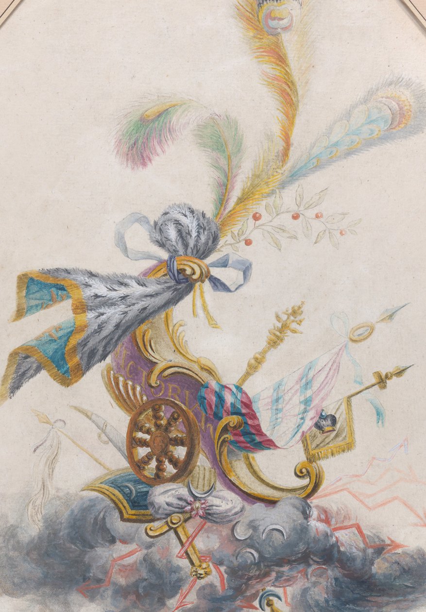 Conception pour une soie Lampas avec un char triomphal sur un nuage, vers 1770-75 - Philippe de Lasalle