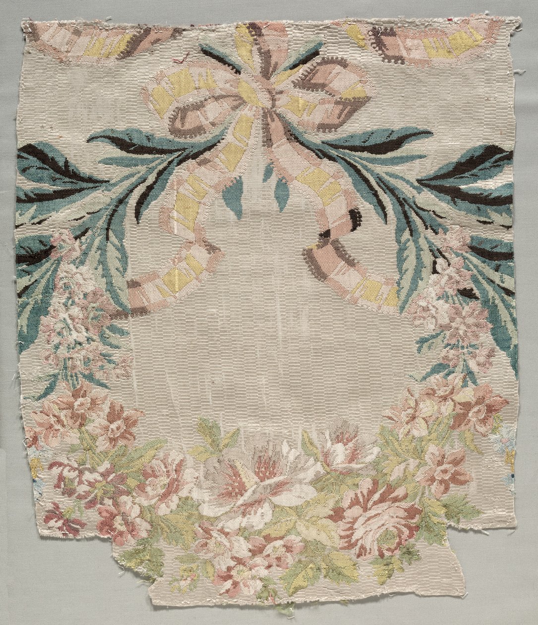 Fragment de soie, partie du panneau appelé "Le panier fleuri" - Philippe de Lasalle