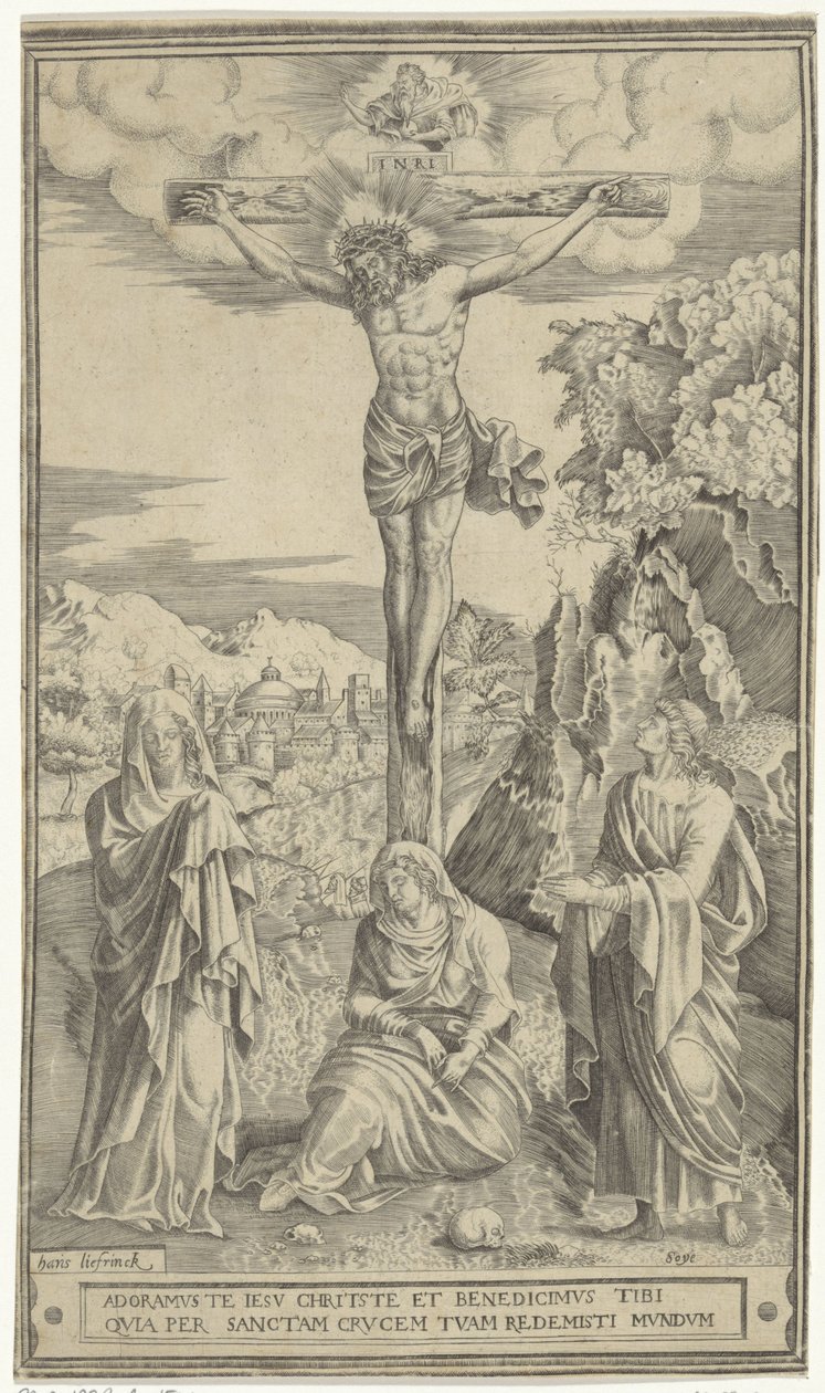 Christ en croix flanqué de Marie et Jean - Philippe de Soye