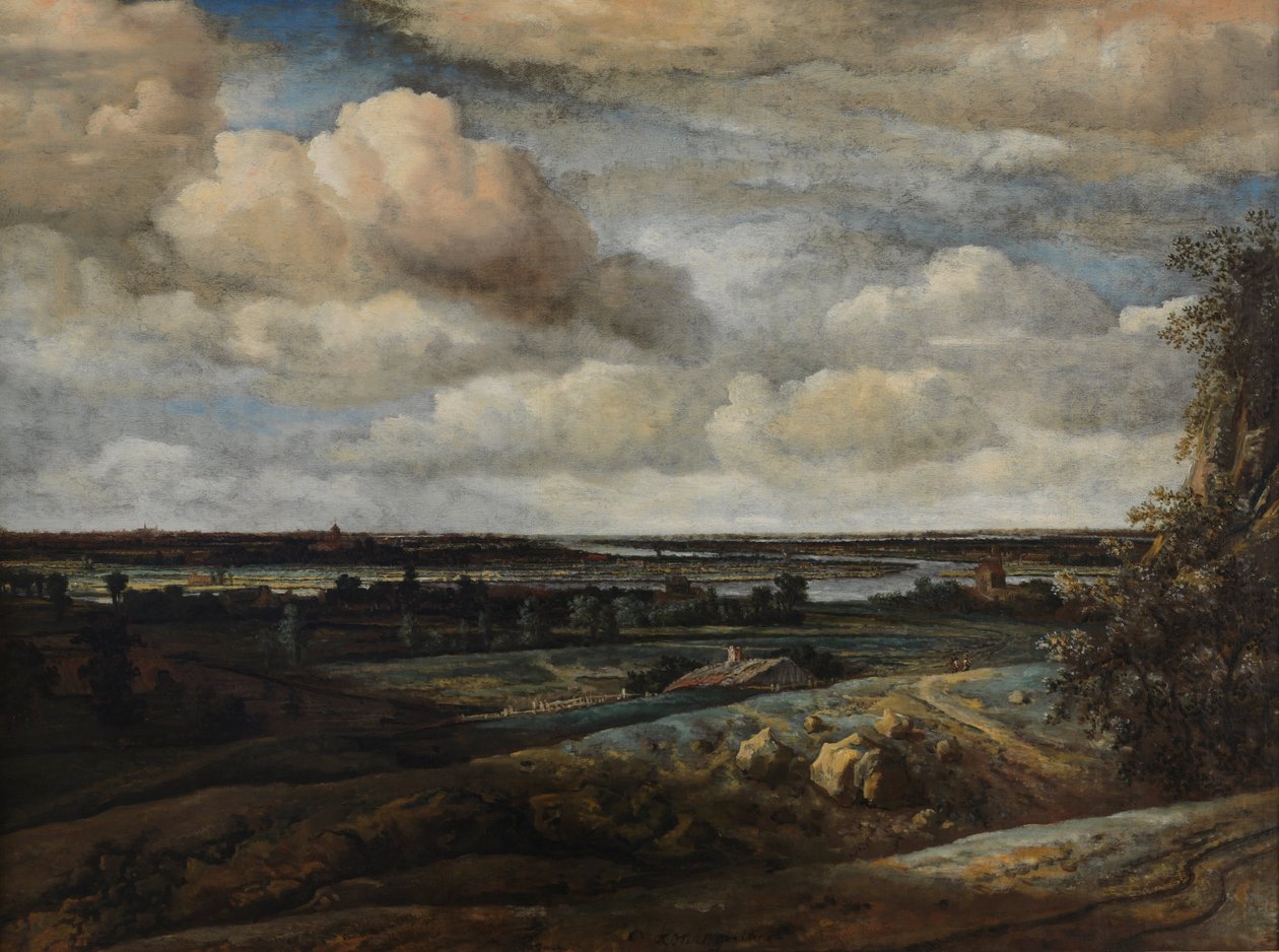 Paysage panoramique néerlandais avec une vue lointaine de Haarlem - Philips Koninck