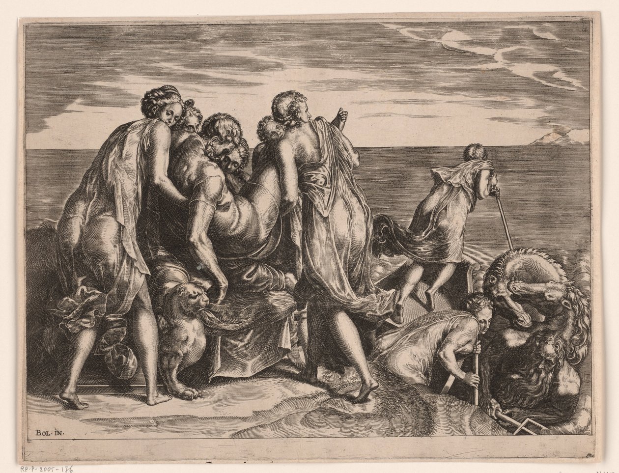 Les Phéaciens transportent Ulysse endormi vers Ithaque - Philips Galle (attributed to)