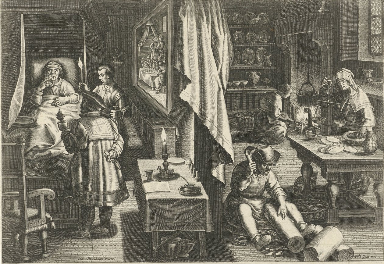 Remède contre la syphilis - Philips Galle (attributed to workshop of)