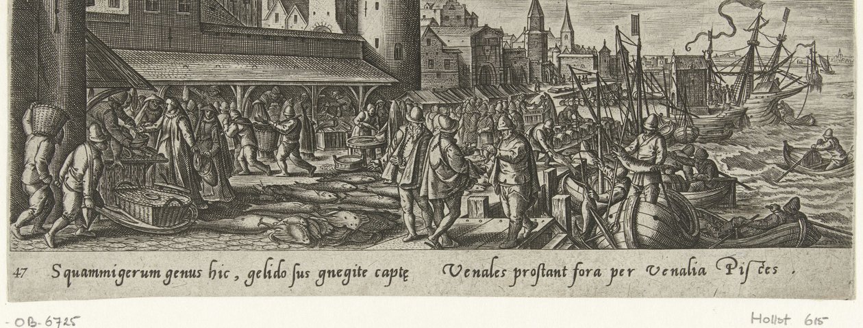 Marché aux poissons (Chasse et pêche) - Philips Galle (attributed to workshop of)