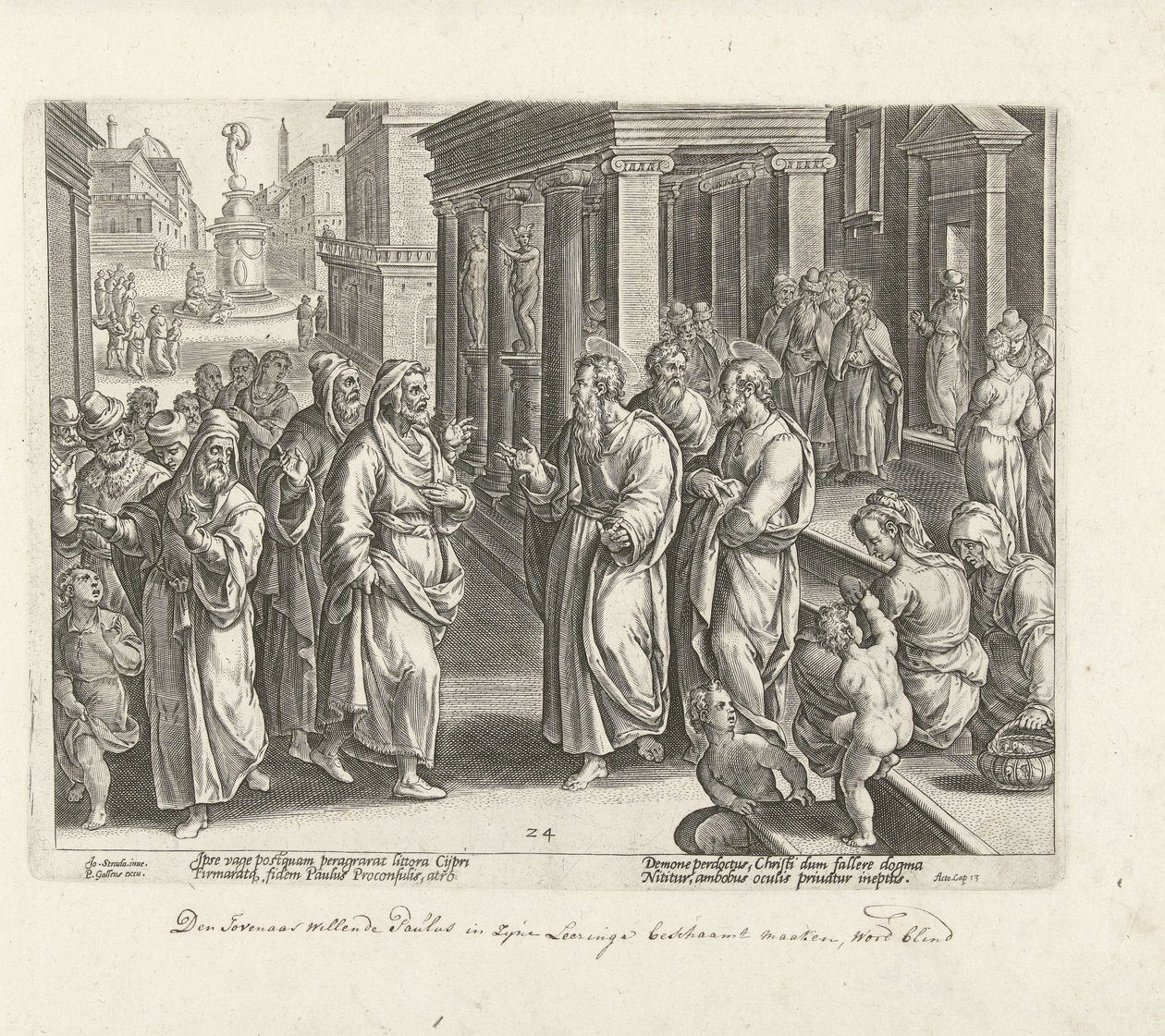 Paul discute avec le magicien Elymas - Philips Galle (possibly)