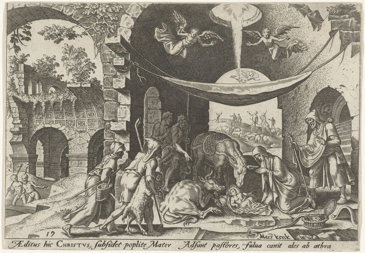Adoration des bergers (De onheilsdagen van het Joodse volk) - Philips Galle