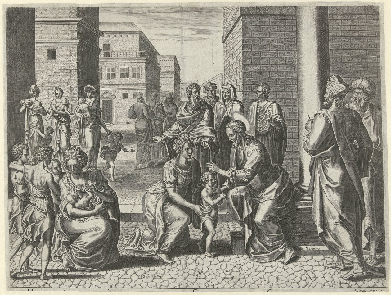 Le Christ bénit les enfants - Philips Galle