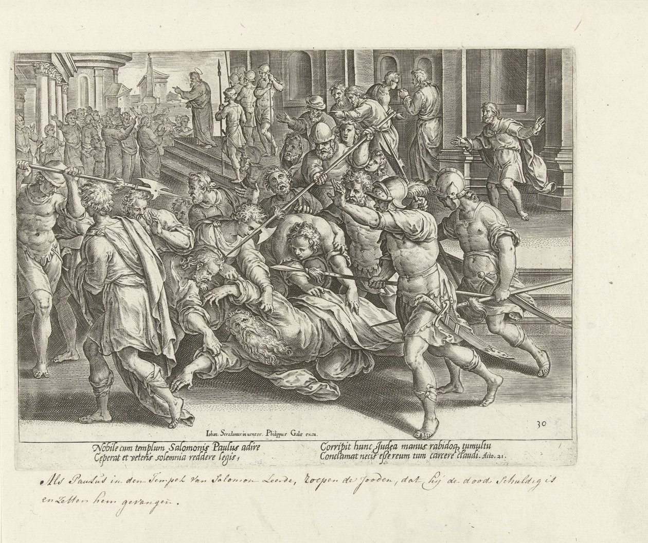 Arrestation de Paul à Jérusalem - Philips Galle